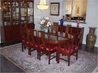 Dining room seats eight Dining room seats eight