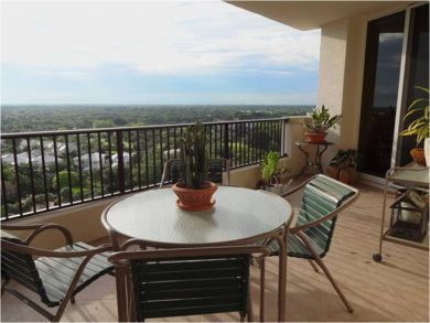Balcony with table set