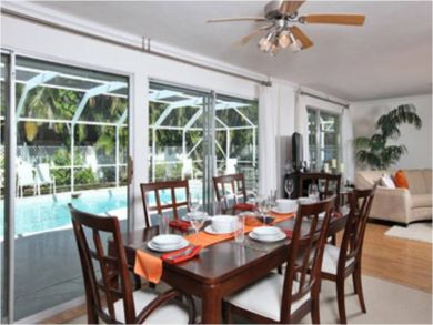 Dining room seats six Dining room seats six