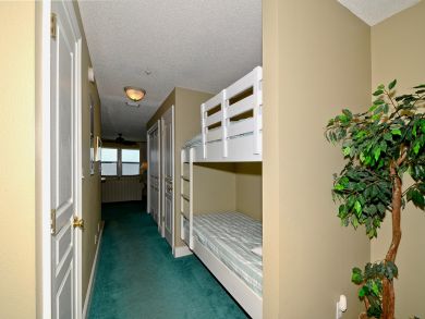 One set of bunk beds in hallway