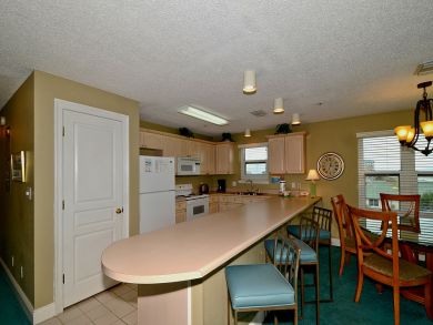 Breakfast bar seats three