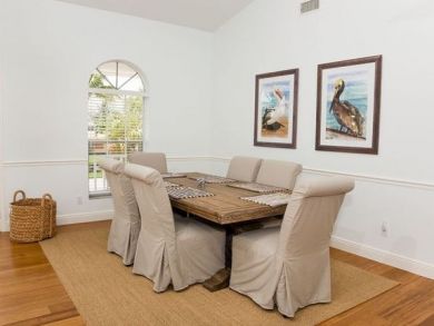 Dining area seats six