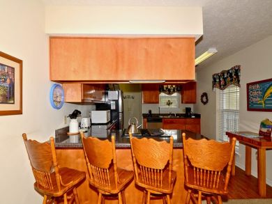 Breakfast bar seats four