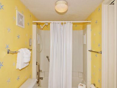 Bathroom with shower in tub