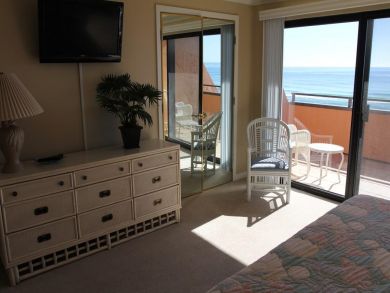 Master bedroom open to balcony
