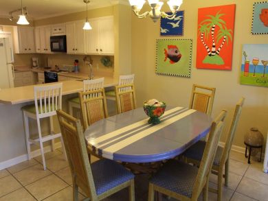 Dining table seats six