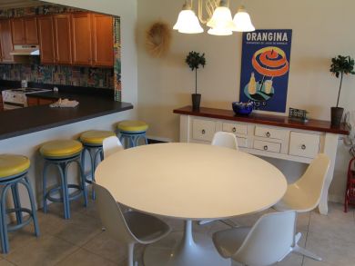 Dining table seats five