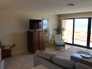 Living area open to balcony