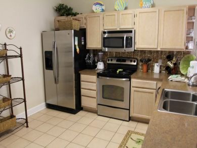 Fully equipped kitchen with stainless steel appliances