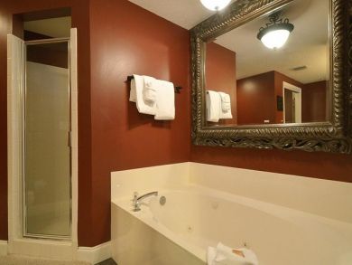 Master bathroom with whirlpool tub & walk-in shower
