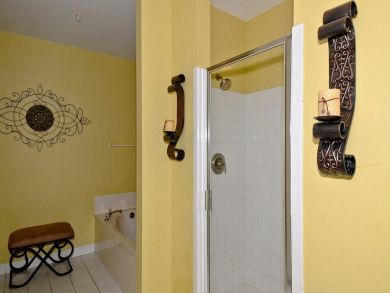 Master bathroom with tub & walk-in shower