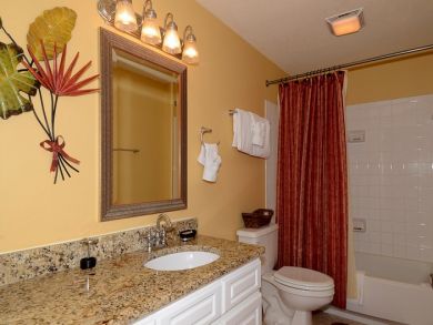 Bathroom with shower in tub
