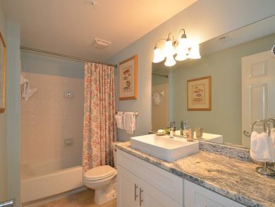 Bathroom with shower in tub