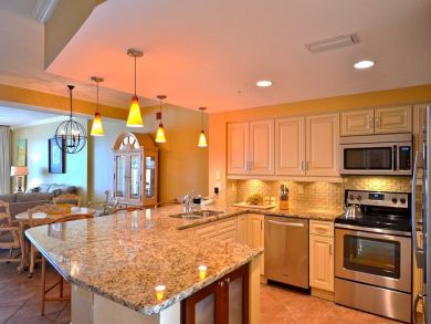 Fully equipped kitchen with stainless steel appliances