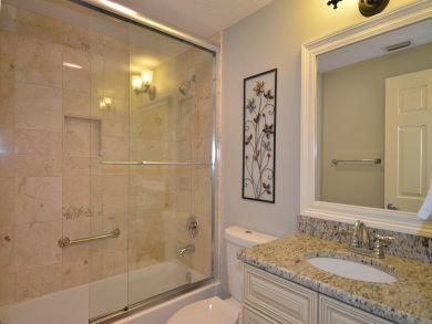 Bathroom with shower in tub