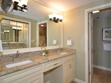 Master bathroom with dual vanity