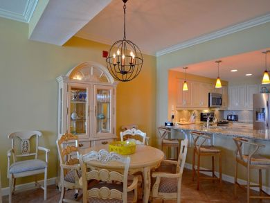 Dining area seats four