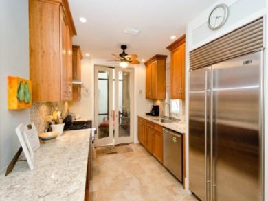 Fully equipped kitchen with stainless steel appliances