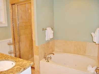 Jacuzzi tub & walk-in shower in master bathroom Jacuzzi tub & walk-in shower in master bathroom