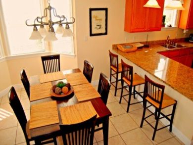 Dining table seats six