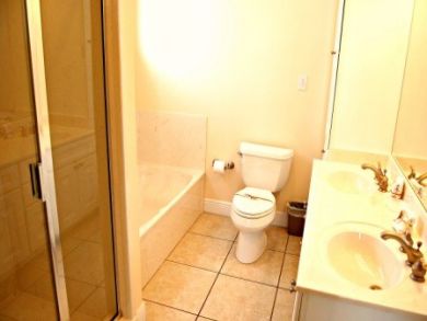 Bathroom with tub & walk-in shower