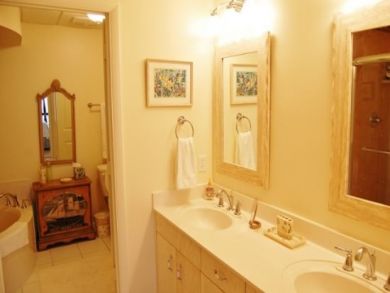 Master bathroom with jacuzzi tub & dual vanity Master bathroom with jacuzzi tub & dual vanity