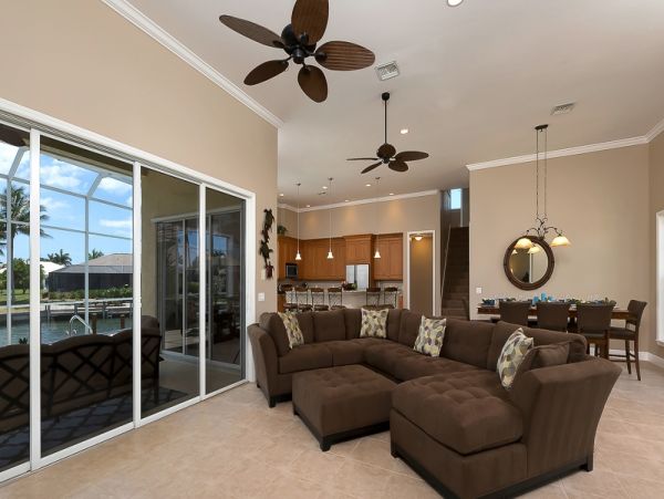 Marco Island Vacation Home Upscale Interior Pool & Boat Dock