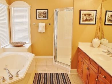 Bathroom with tub & walk-in shower Bathroom with tub & walk-in shower