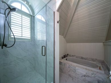 Bathroom with tub & walk-in shower