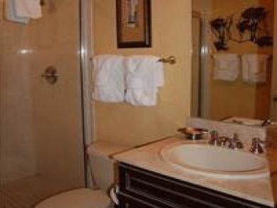 Bathroom with walk-in shower Bathroom with walk-in shower