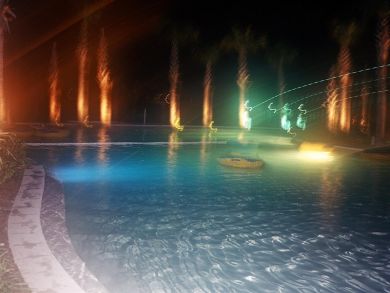 Pool view at night Pool view at night