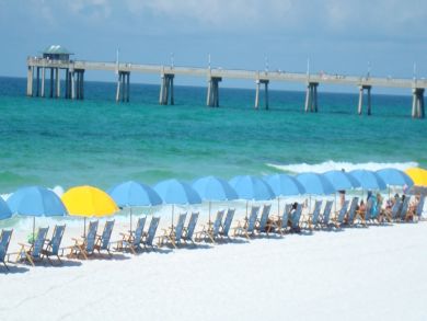 Lounging chairs at beach