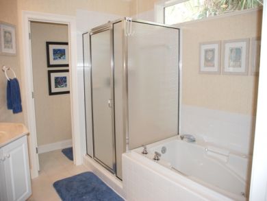 Bathroom with tub & walk-in shower