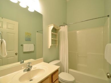 Bathroom with shower in tub Bathroom with shower in tub