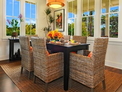 Dining table seats six