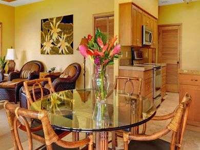 Dining table seats four