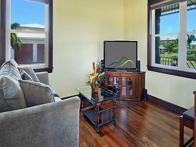 Den with sleeper sofa & flat screen TV
