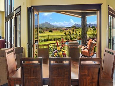 Dining room seats eight