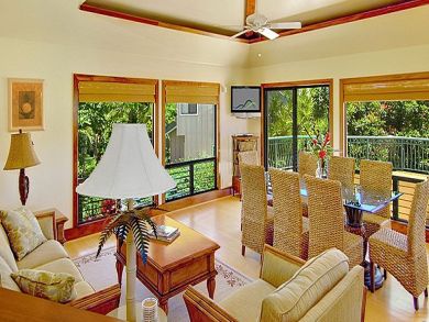 Living room open to deck