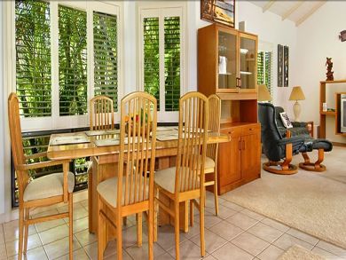 Dining room seats six Dining room seats six