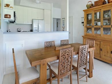 Dining table seats six