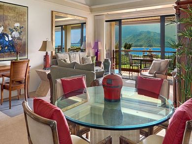 Dining area seats four