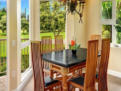 Dining table seats six