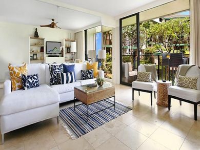 Living room open to balcony
