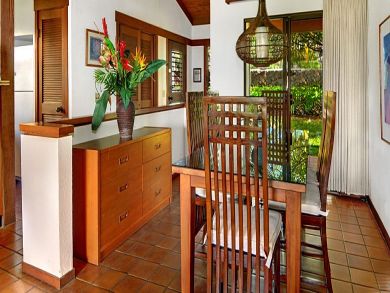 Dining room seats six