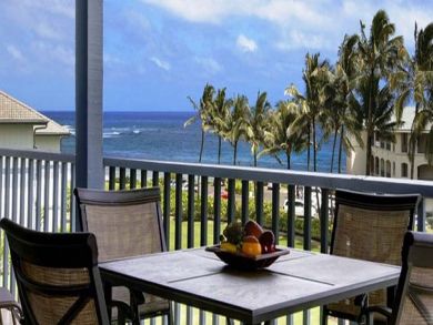 Steps to beach vacation condo in Poipu Beach, Kauai, Hawaii