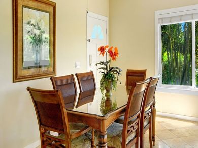 Dining table seats six Dining table seats six