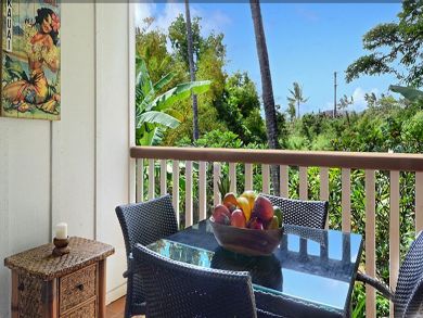 Balcony with table set
