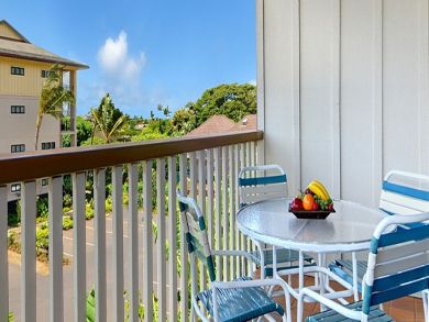 Balcony with table set