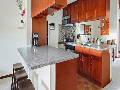 Fully equipped kitchen with breakfast bar